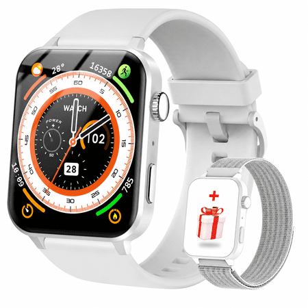 Blackview Smart Watch fits for Android iPhone,IP68 Waterproof,with Bluetooth Call(Answer/Make Calls) for Women Men 1.83" HD Screen Fitness Watch with AI Voice,GRAY