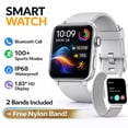 thumbnail image 1 of Blackview Smart Watch fits for Android iPhone,IP68 Waterproof,with Bluetooth Call(Answer/Make Calls) for Women Men 1.83" HD Screen Fitness Watch with AI Voice,GRAY, 1 of 11