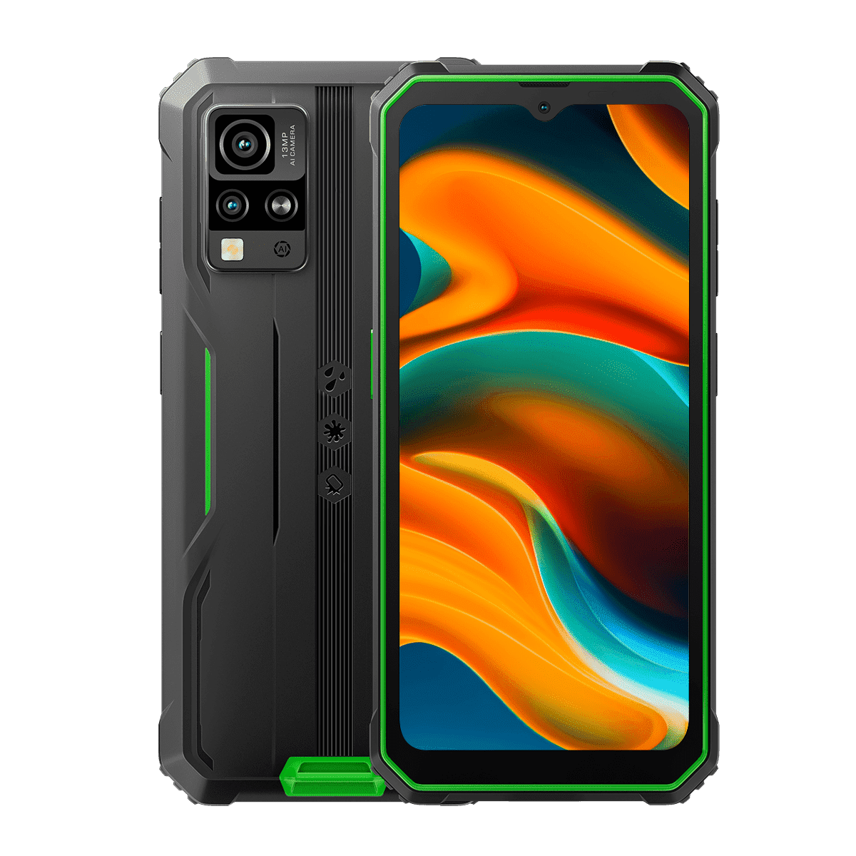 Blackview Rugged Phone BV4800, Android 4GB+32GB/SD 2TB Rugged Smartphone, 6.56" Incell Screen 5180mAh Rugged Phone, 4G T-Mobile Dual SIM Rugged Smartphone Unlocked, IP69K, 3 Card Slots/Face ID-Green