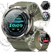 Blackview 1.45" Waterproof Military Smartwatch for Men,with Calling,Flashlight,Compass,100+ Sports Modes,960mAh Battery,fits for iPhone Android,Green