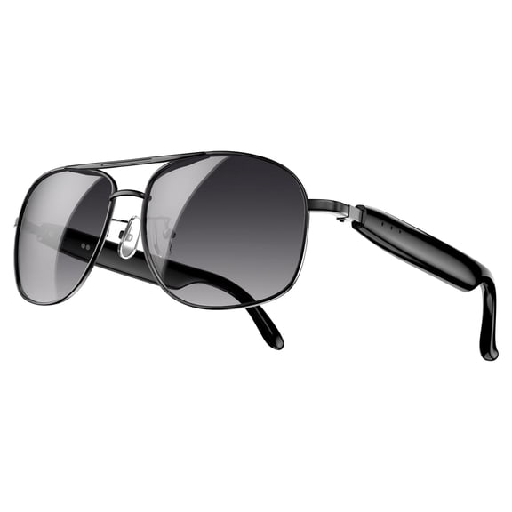 Blackview Smart Glasses with Bluetooth Audio, Open Ear Speaker, Voice Assistant & Touch Control for Business Travel (Black)