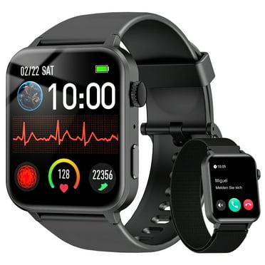 Blackview Smart Watch fits for Android iPhone,IP68 Waterproof,with Bluetooth Call(Answer/Make Calls) for Women Men 1.83" HD Screen Fitness Watch with AI Voice,Black