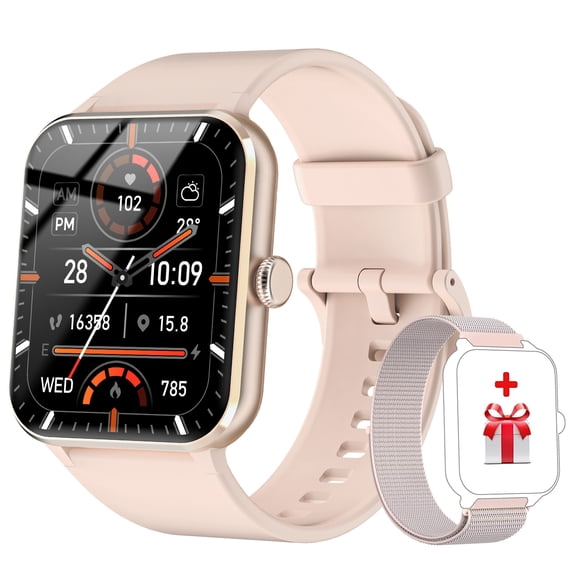 Blackview Smart Watch for Women with Bluetooth Calling, AI Voice Assistant, Fitness Tracker with 100+ Sports Modes, 1.83" HD Display, IP68 Water Resistant, Compatible with Android & iPhone, Pink