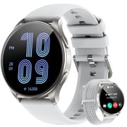 Blackview Smart Watch for Women, 1.43" AMOLED Display Fitness Tracker with Bluetooth Call, 100+ Sports Modes, AI Voice Assistant, 2 Straps, Waterproof Smartwatch for Android iPhone, Sliver