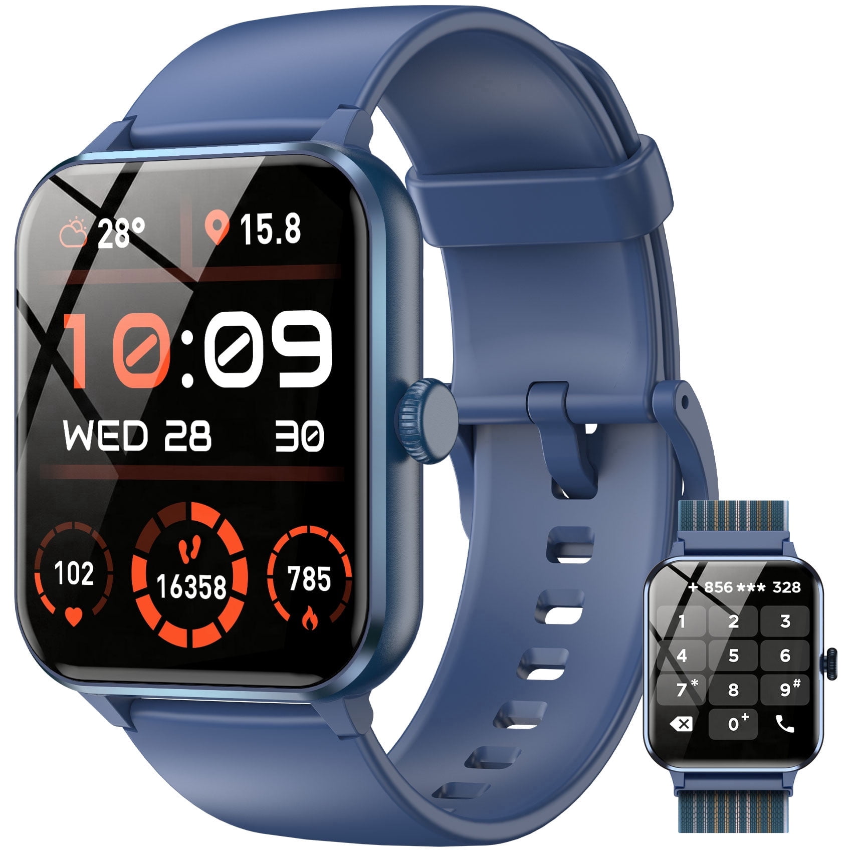 Blackview Smart Watch for Women Men, 1.85 Inch HD Touchscreen Fitness Tracker with Bluetooth Calls, Message Notifications, 100+ Sports Modes, IP68 Water Resistant Smartwatch Compatible with Android a