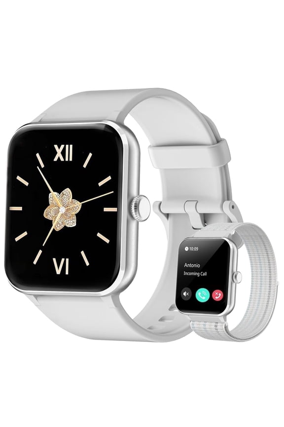 Smart Watch for Android & iPhone, 1.85" Large Touch Screen, Bluetooth Phone Call, 100+ Sports Modes, DIY Watch Face, AI Voice, Gray