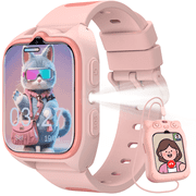 BLACKVIEW Smartwatch for Girls Aged 5-12, Children's Watch With Phone Calls, Wechat Video Calls And Messages, Camera, Alarm Clock, Pedometer, Tracking, Hd Touch Screen, Flashlight etc. Pink Gift