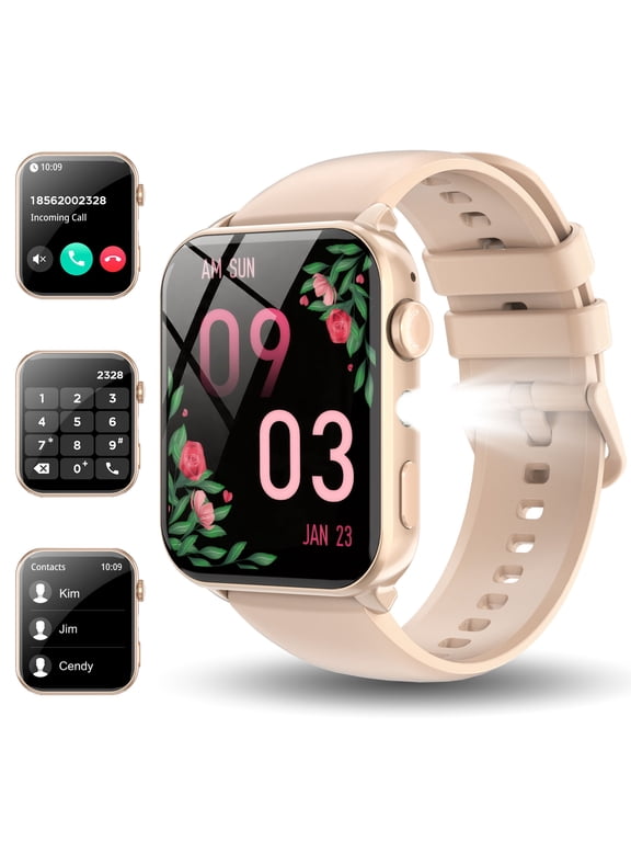 Smart Watch for Women and Men, 1.91 Inch HD Touchscreen Fitness Tracker with Bluetooth Calling, 100+ Sports Modes, IP68 Water Resistant, Compatible with Android and iPhone