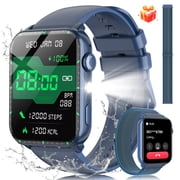 Blackview 1.91-inch Smartwatch fits for Samsung Android iPhone,100+ Sports Modes/Answer/Make Calls/IP68 Waterproof,Smartwatch for Men Women's,Blue