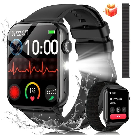 Blackview 1.91" Smartwatch for Men Women's,100+ Sports Modes/Bluetooth(Answer/Make Calls)/IP68 Waterproof,Smart Watch Fits for Android iPhone,Black
