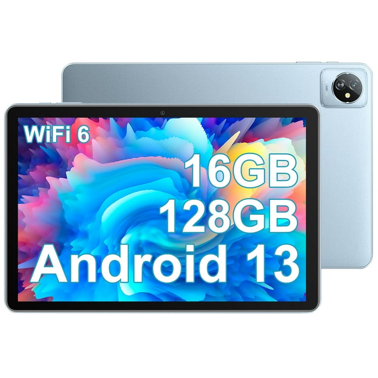 Blackview Tab 70 Wifi 10.1 inch Tablet 128GB ROM 8GB RAM Android 13 Tablet  Google GMS Certified Kids Tablet Dual Camera, Blue