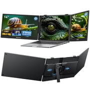 Blackview Ultra Slim Laptop Screen Extender, 14" 1080P FHD IPS Triple Portable Monitor, 3.37 lbs Lightweight Dual Display for 13" 17.3" Laptops, USB C Plug&Play, Supports Windows, Mac, Android