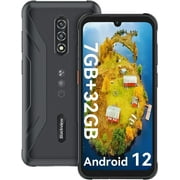 Blackview Unlocked Cell Phone Android 12 Rugged Smartphone, 4GB+32GB 6.1" HD+ 5180mAh 13MP + 5MP, 4G LTE Dual SIM NFC Glove Mode, BV5200 Black