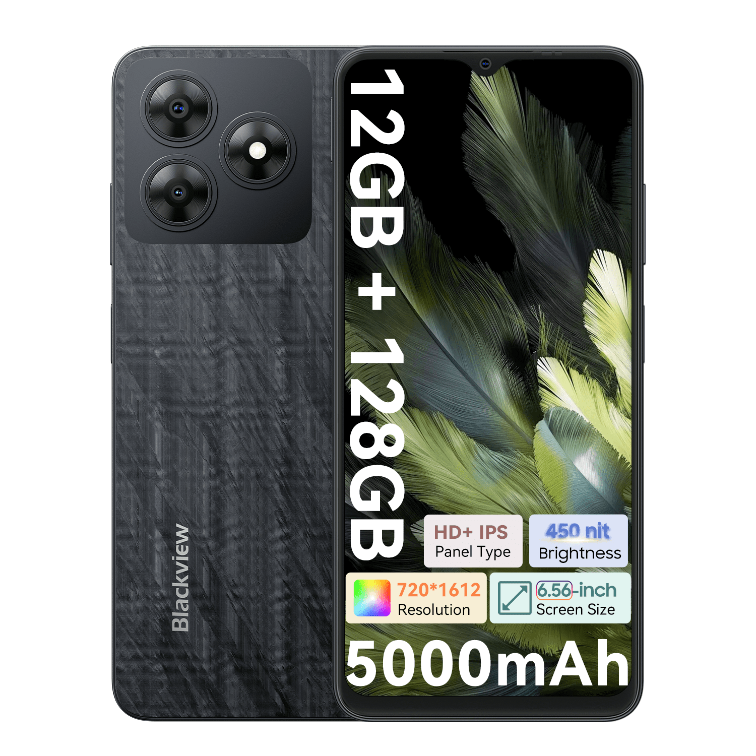 Blackview Wave8 黒 スマートフォン 12GB+256GB Blackview Unlocked Cell Phones Wave 8 4GB RAM 128GB ROM GSM