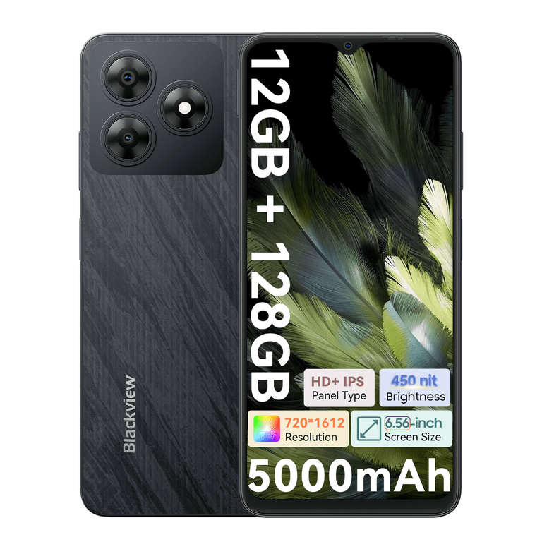 Blackview WAVE 8 スマホ 4+8GB 256GB ブラック Blackview Unlocked Cell Phones Wave 8 4GB RAM 128GB ROM GSM