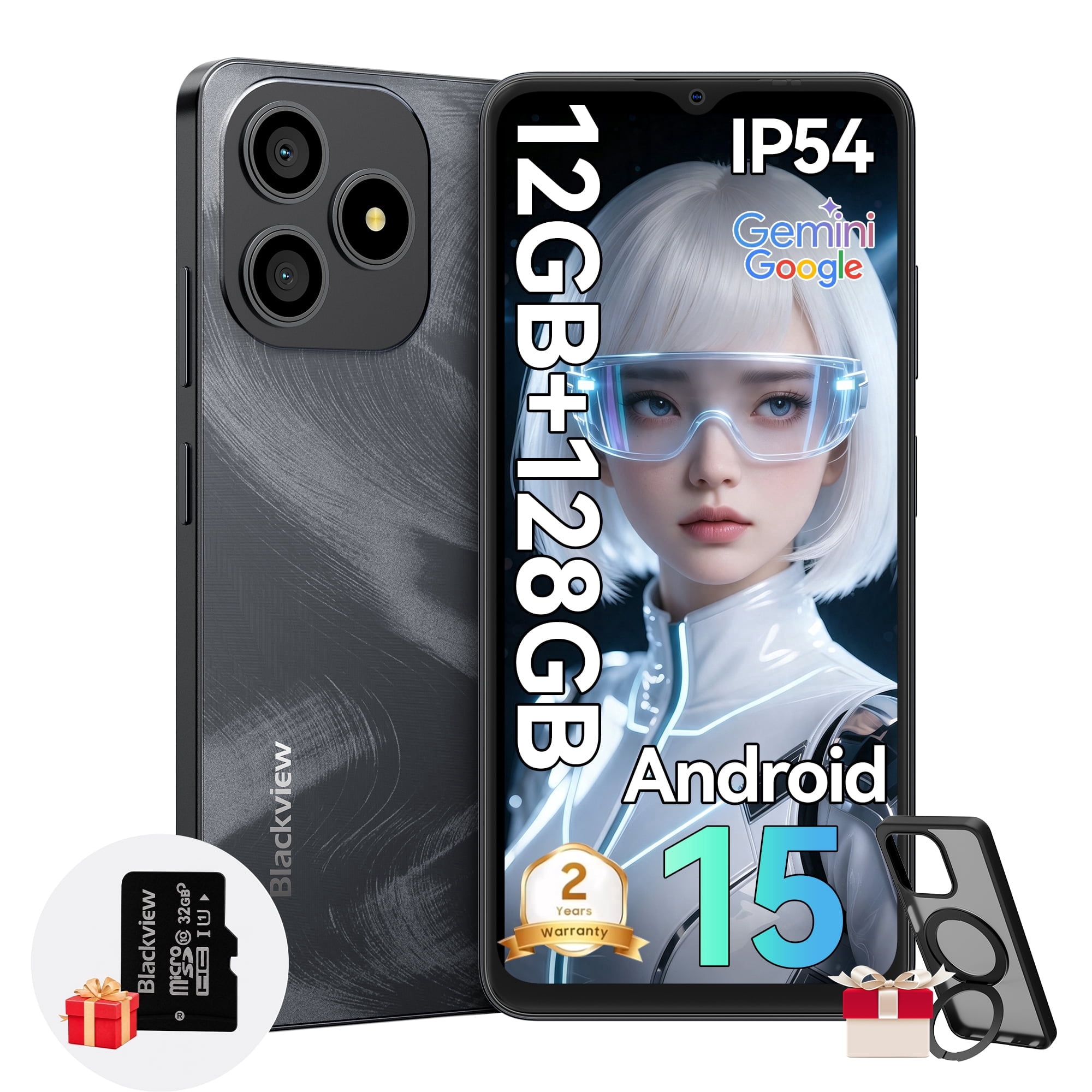 Blackview Wave 9C Unlocked Android Phones, Android 15 Cell Phone