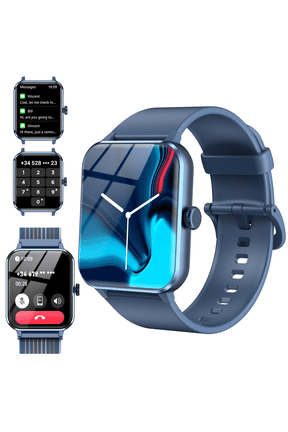 Women Smartwatch,Bluetooth(Answer/Make Calls)/AI Voice/Waterproof/100+ Sports Modes,1.85" Screen Fitness Watch,fits for Android Apple,Blue
