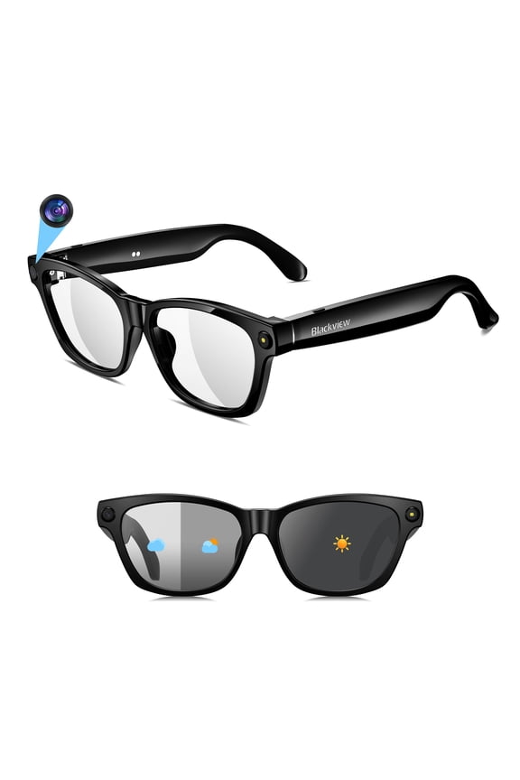 AI Camera Smart Glasses with 1080P HD Recording & Real-Time Translation, Polarized Sunglasses with Voice Assistant for Men & Women