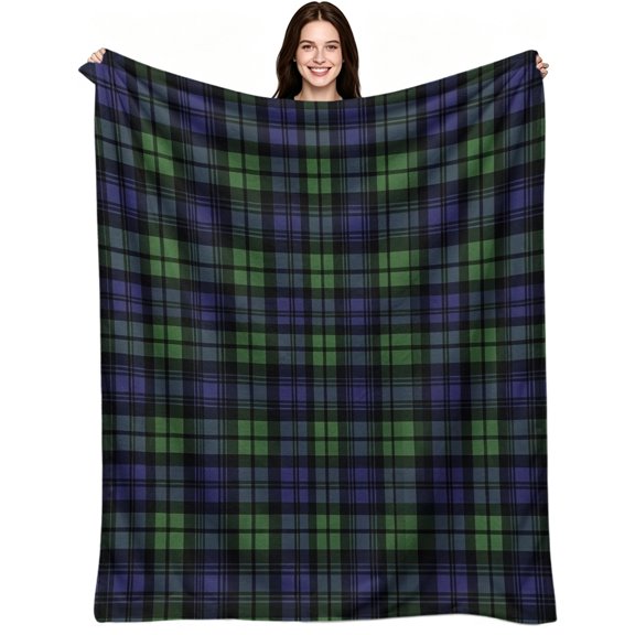 Blackwatch Green Blue Plaid, Soft Warm Flannel Fleece, Vintage Aesthetic Preppy, Throw Blanket, Cozy Warm, Home Decor, Couch Sofa Bed Home, All Season Use