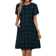 slim fit dress slacks Blue and Green Tartan Plaid Dress main image 1