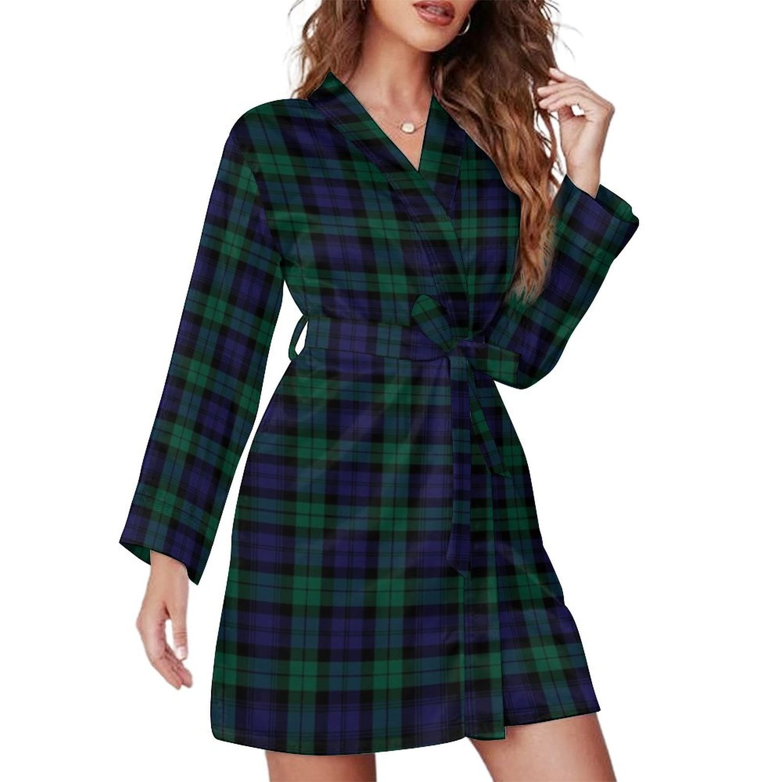 Purple Plaid Tartan Women's Robe main image 1