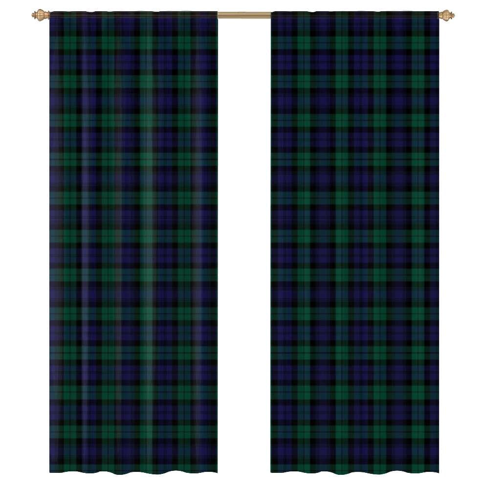 Blackwatch Tartan Modern Cute Blue And Green Plaid Sheer Window ...