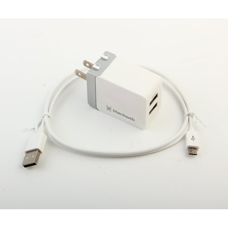 Blackweb 2-In-1 3.1A Wall Charger Combo White + Micro