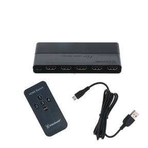 Blackweb 4-Device HDMI Switch with Remote Control, Connect 4 consoles to one Port