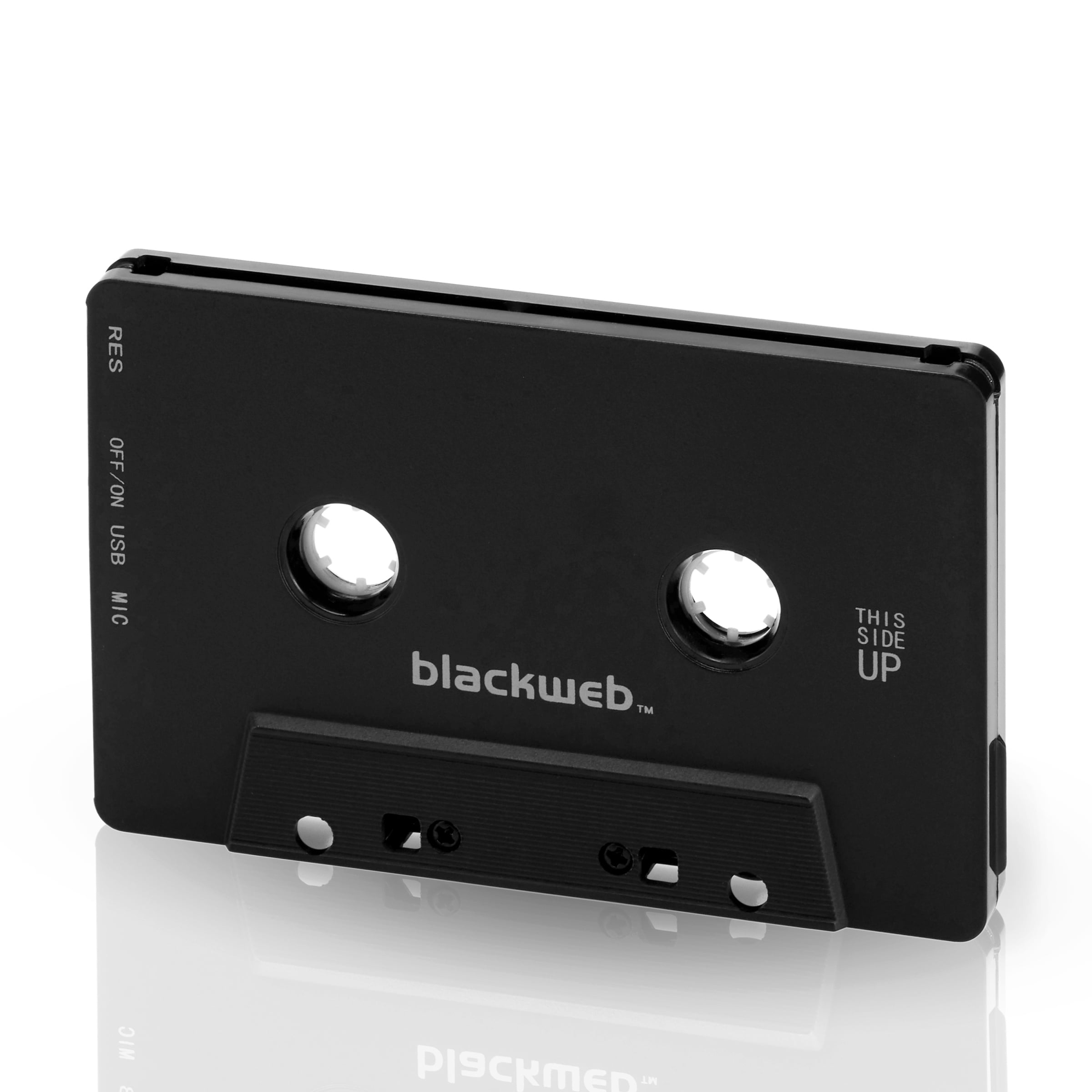 Blackweb Bluetooth Cassette Adapter with 2 ft. MicroUSB Charging Cable