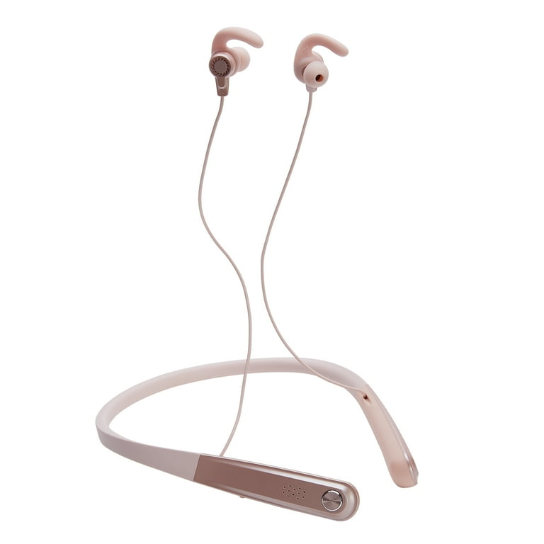 Blackweb In Ear Bluetooth Headphones with Neckband and Built In Microphone for Hands Free Calling Rose Gold Walmart
