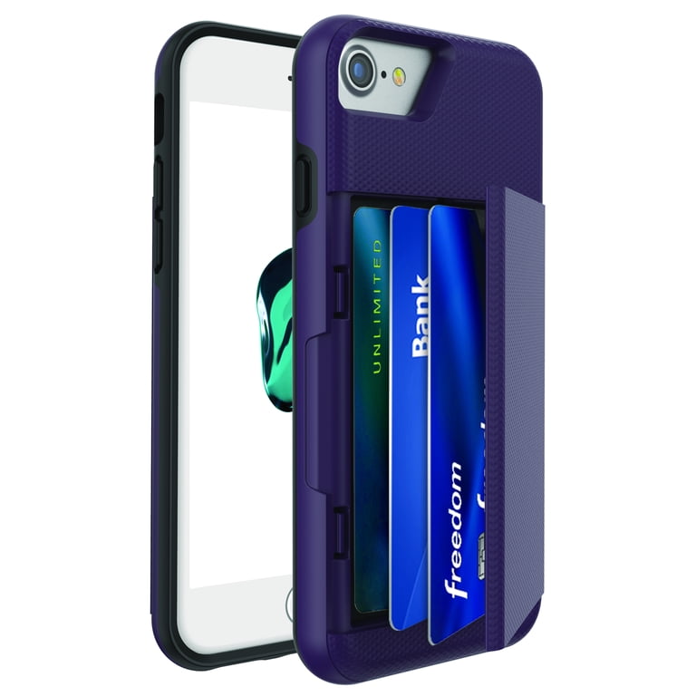 Blackweb Phone Case With Easy Access Fan Out Hidden Credit Card Holder Stand For iPhone 6 6S 7 8 Purple Walmart