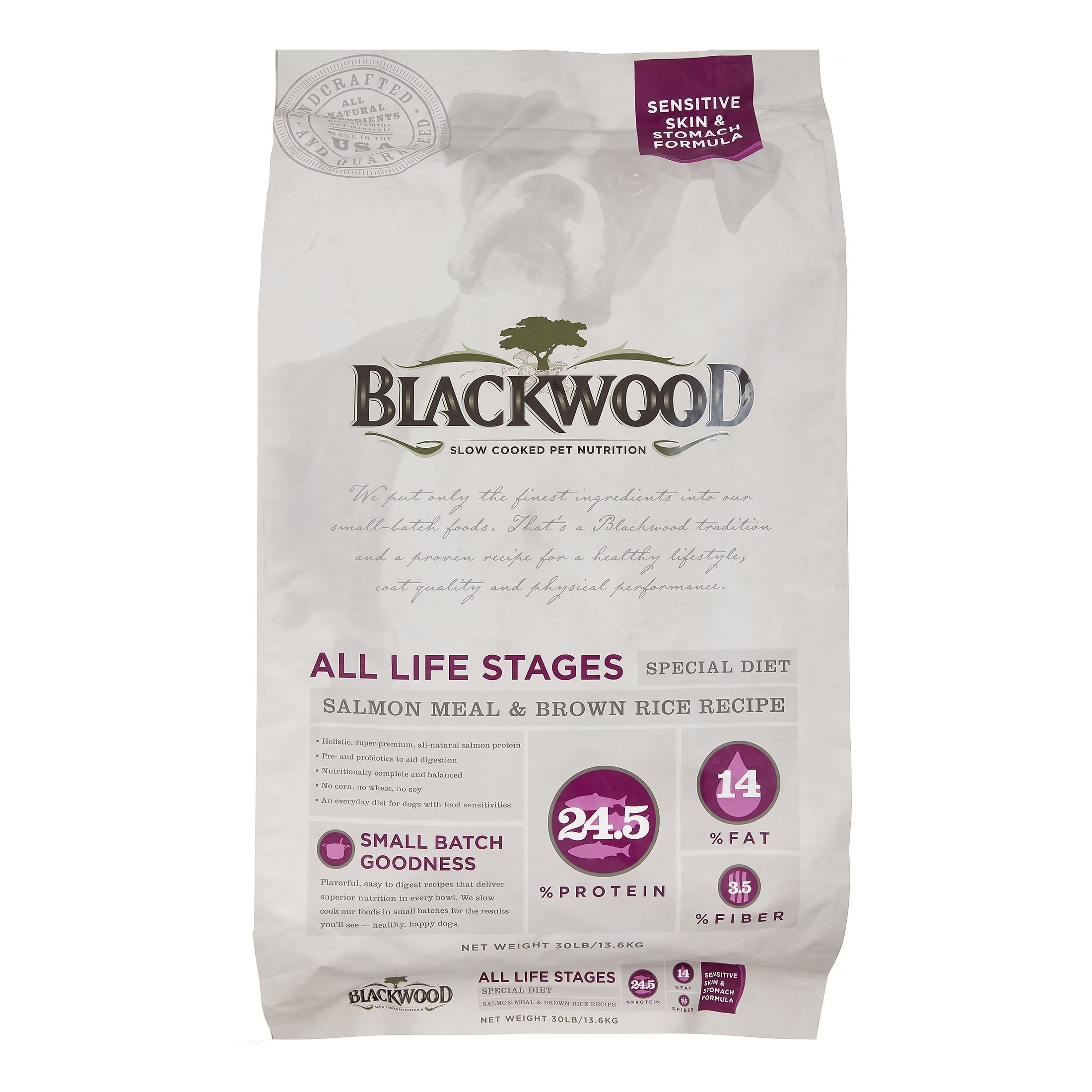 Blackwood All Life Stages Dog, Special Diet, Sensitive Skin, Salmon Meal &  Brown Rice Recipe, 15lb.