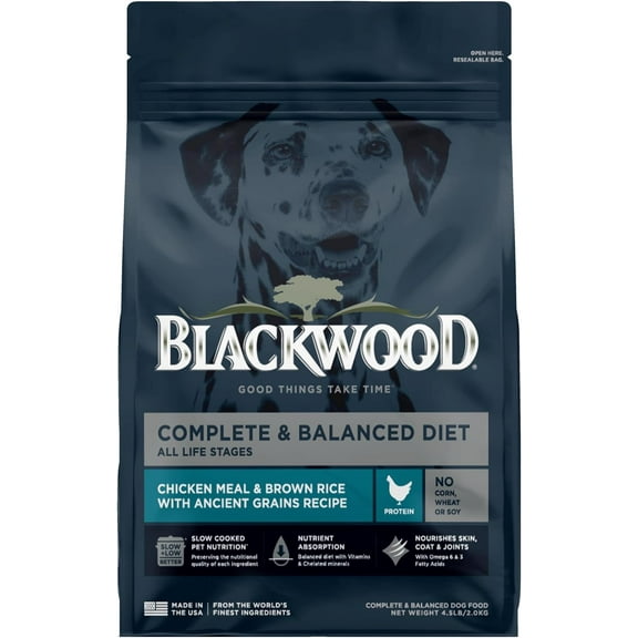 Blackwood Dry Dog Food Chicken Meal & Brown Rice with Ancient Grains 4.5 lb.
