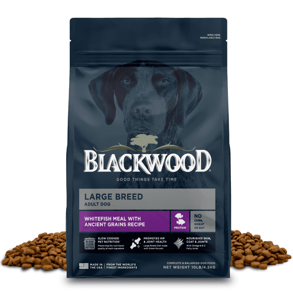 Blackwood Dry Dog Food Large Breed Whitefish Meal with Ancient Grains 10 lb.