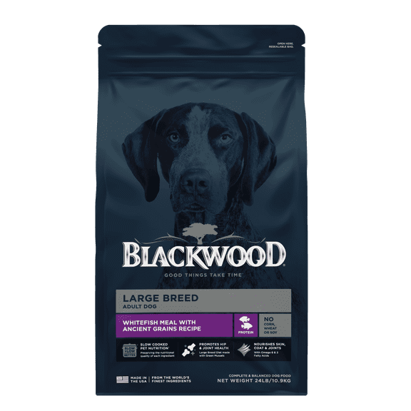 Blackwood Dry Dog Food Large Breed Whitefish Meal with Ancient Grains 24 lb.