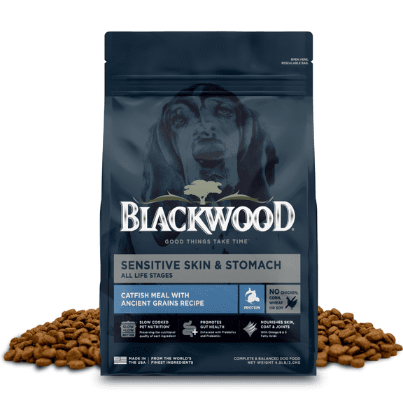 Blackwood Dry Dog Food Sensitive Skin & Stomach Catfish Meal with Ancient Grains 4.5 lb.