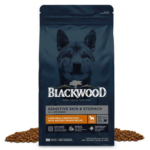 Blackwood Dry Dog Food Sensitive Skin & Stomach Lamb Meal with Ancient Grains 24 lb.