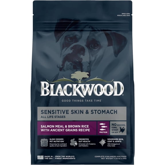 Blackwood Dry Dog Food Sensitive Skin & Stomach Salmon Meal with Ancient Grains 4.5 lb.