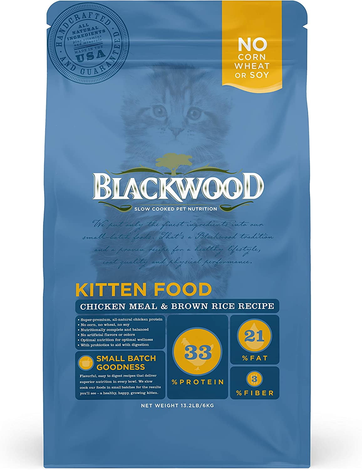Blackwood Kitten Formula Chicken Meal & Brown Rice Recipe Dry Cat Food, 13.2 lb. Bag