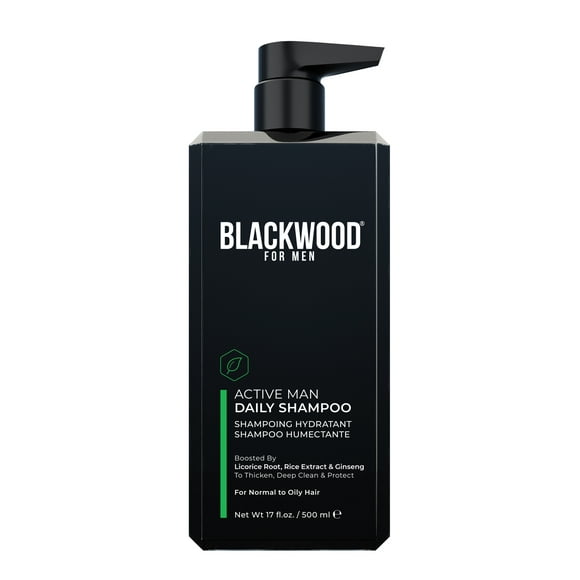 Blackwood For Men Active Man Daily Shampoo | Natural Thickening for Normal to Oily Hair & Scalp, 17oz