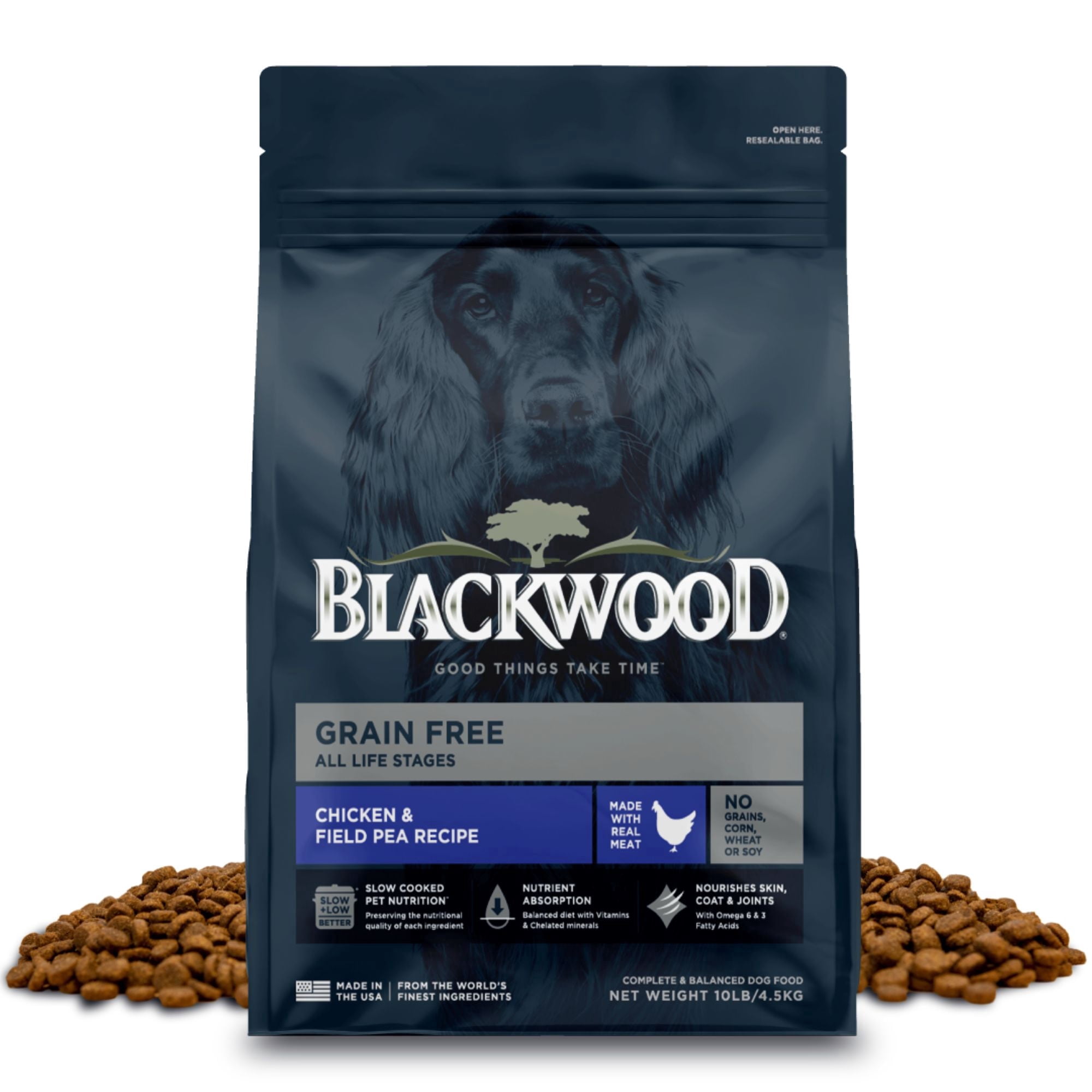 Blackwood Grain-Free Chicken & Field Pea Recipe Dry Dog Food, 10 lb Bag