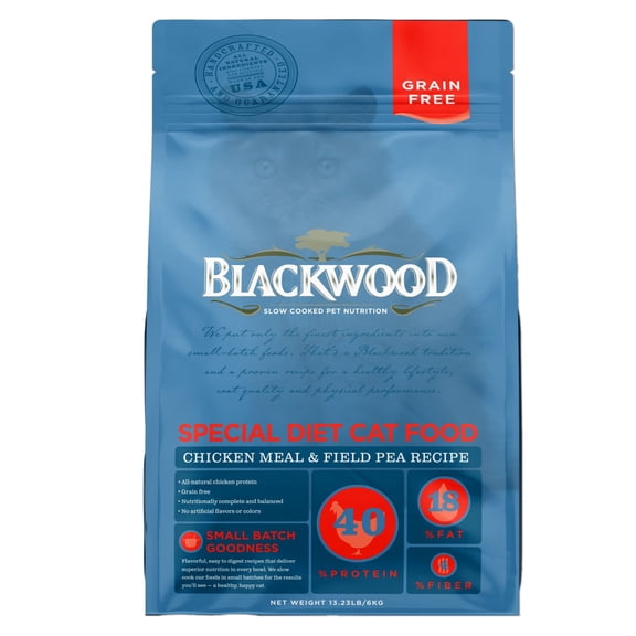 Blackwood Grain Free Cat Food Chicken Meal & Field Pea 13.2 lb.