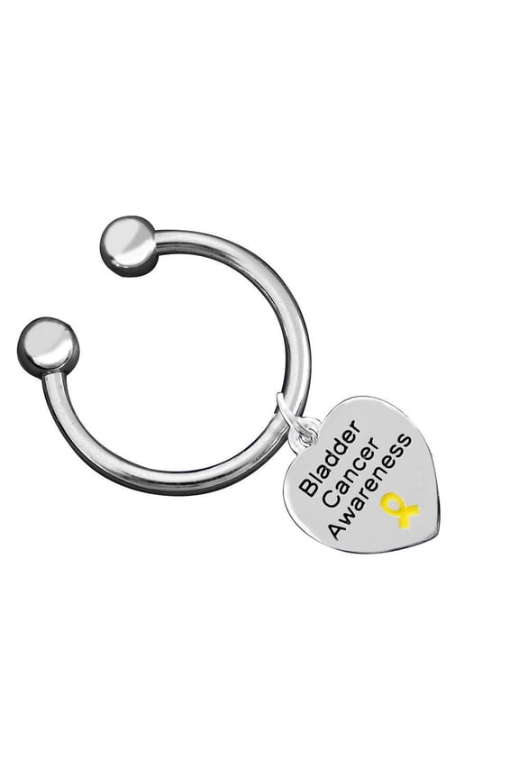 Bladder Cancer Awareness Heart Keychain