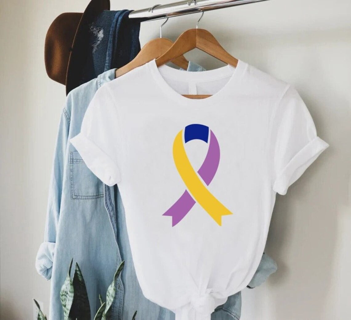 Bladder Cancer Ribbon Shirt, Bladder Cancer Awareness Shirt, Blue ...