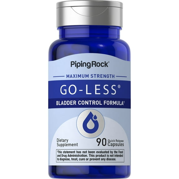 Bladder Control Pills for Men and Women | 90 Capsules | Go Less Formula | by Piping Rock