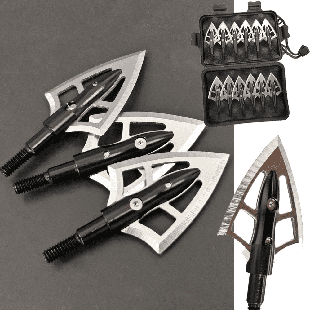 Blade Broadheads 100 Grain Arrowhead Field Tips Points Crossbow Archery ...
