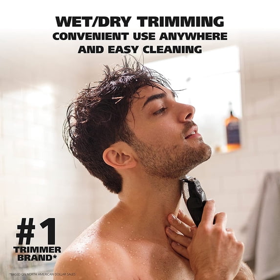 Blade Rechargeable Wet Dry Lithium Ion Deluxe Beard Trimmer with Interchangeable Heads for Men