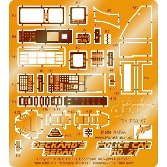 Blade Runner - Deckard's Sedan/Police Car No. 27 Photoetch Set - PGX167