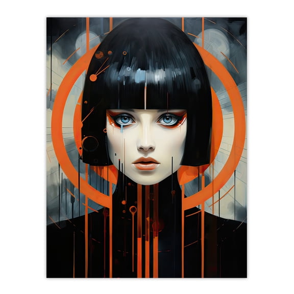 Blade Runner Style Bullseye Woman Sci-Fi Futuristic Portrait Large Wall Art Poster Print Thick Paper 18X24 Inch