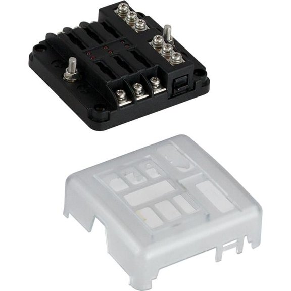 Blade Style LED Indicator Fuse Block with Negative Bus Bar - 6 Circuit